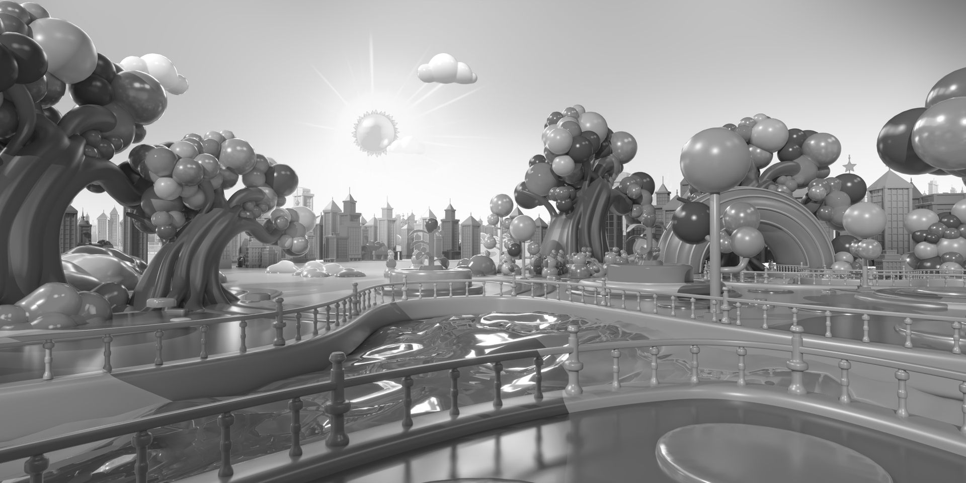 Colorama city drained of color